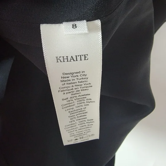 Khaite The Carmen Ruffle Ruched Crepe Back Satin Minidress Black NWT Siz… - Picture 10 of 11